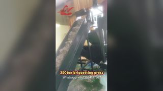 Prensa briquetadora de chatarra de 250 toneladas trabajando en el patio de nuestros clientes